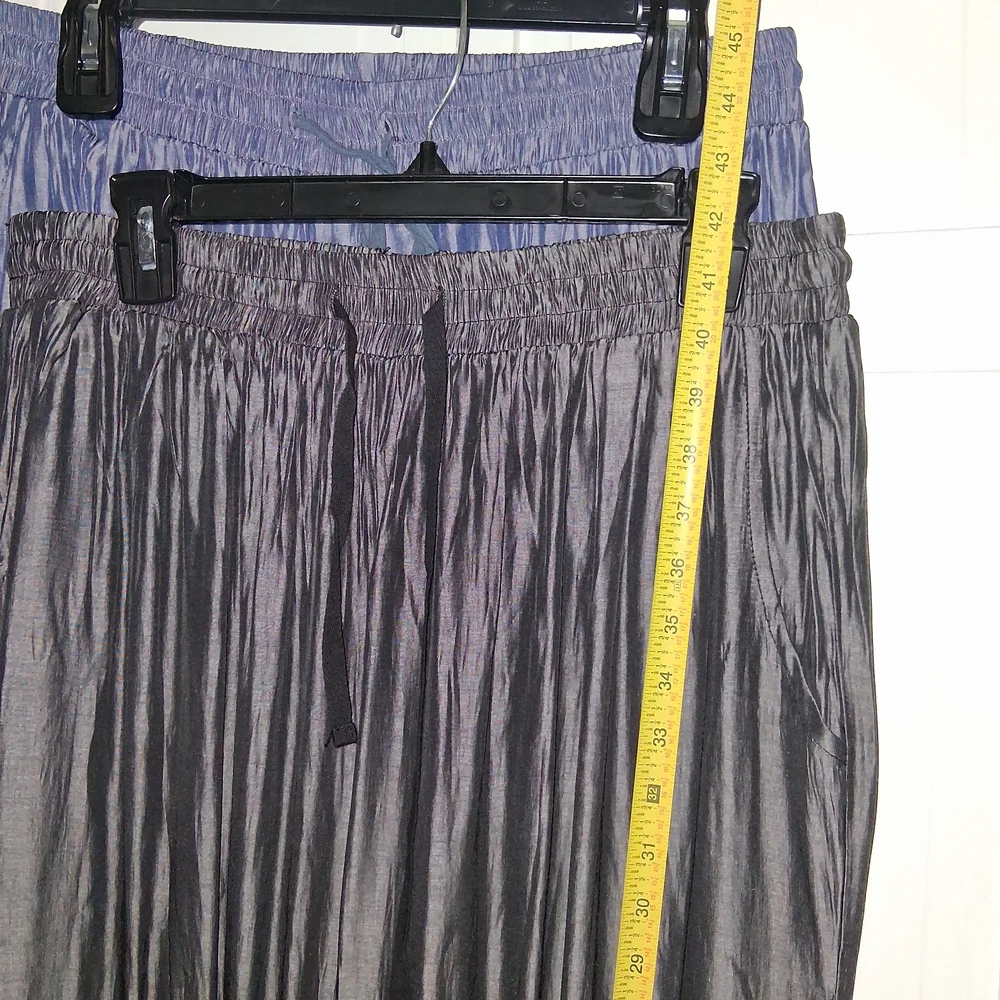 Elegant Blue And Grey Silky Women's Pant Set - Picture 6 of 6